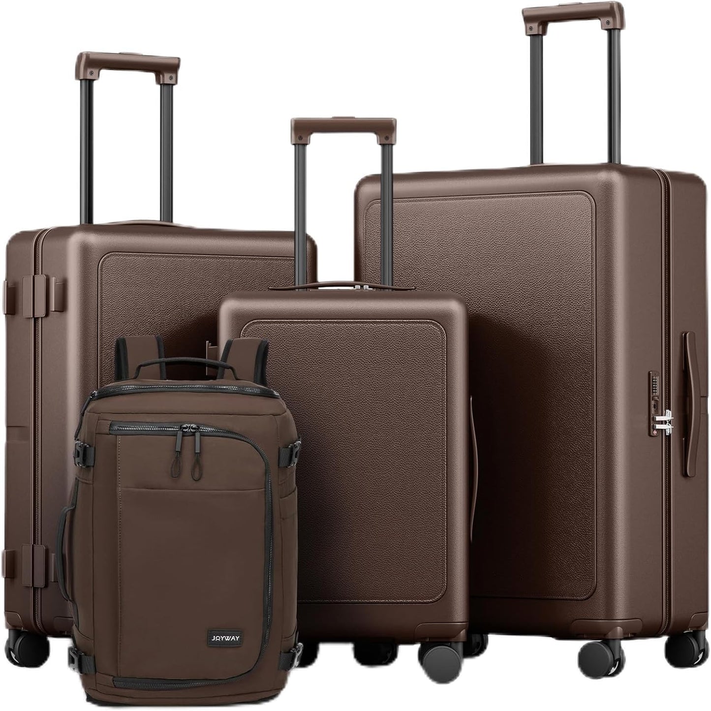 Joyway Luggage Sets 4 Piece with Spinner Wheels, Carry On Luggage 20In with ABS+PC Hardshell, Lightweight Suitcase Set with Travel Backpack and Pressure-resistant Frame, 20/24/28 Inch, White