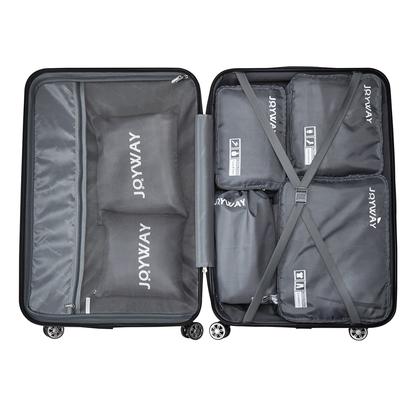 The six toiletry bags are specifically designed to store all your essentials, making them ideal for weekend getaways, business trips, or fitness activities bag001