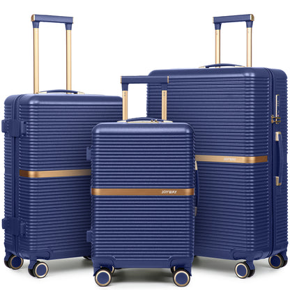 Juego de maletas Joyway de 3 piezas (20/24/28 pulgadas) – Maletas ligeras de carcasa dura de PC, ruedas giratorias, cerradura TSA, equipaje de viaje duradero PF001