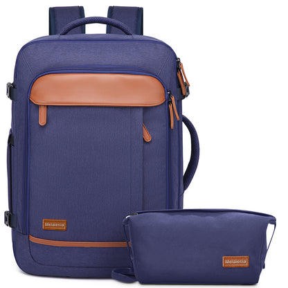 Melalenia 2PCS Mochila de viaje de mano impermeable aprobada por aerolíneas con bolsa de aseo, puerto USB, cómoda