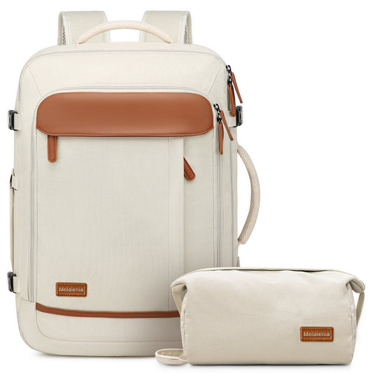 Melalenia 2PCS Mochila de viaje de mano impermeable aprobada por aerolíneas con bolsa de aseo, puerto USB, cómoda