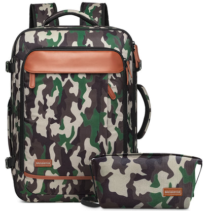 Melalenia 2PCS Mochila de viaje de mano impermeable aprobada por aerolíneas con bolsa de aseo, puerto USB, cómoda
