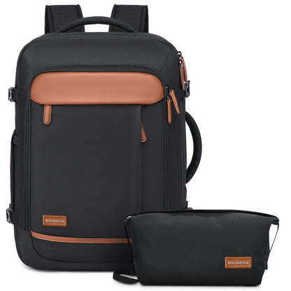 Melalenia 2PCS Mochila de viaje de mano impermeable aprobada por aerolíneas con bolsa de aseo, puerto USB, cómoda