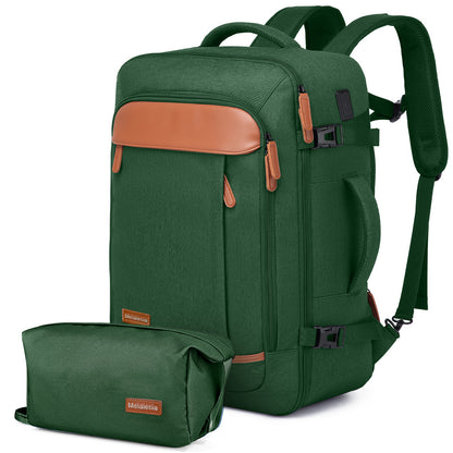 Melalenia 2PCS Mochila de viaje de mano impermeable aprobada por aerolíneas con bolsa de aseo, puerto USB, cómoda