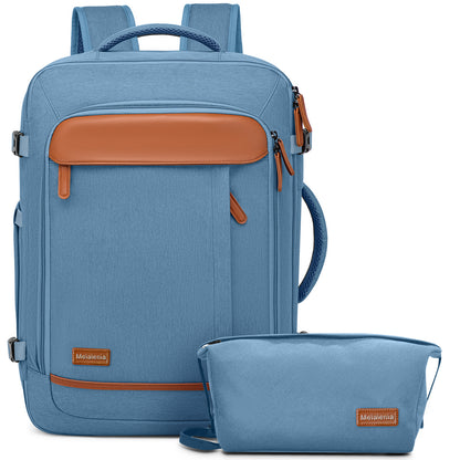 Melalenia 2PCS Mochila de viaje de mano impermeable aprobada por aerolíneas con bolsa de aseo, puerto USB, cómoda