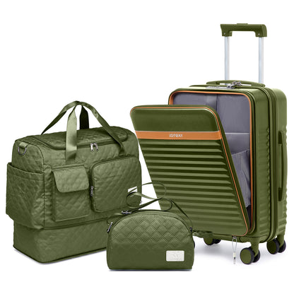 Joyway Maleta de Cabina de Apertura Frontal, Ganchos Laterales, Candado TSA, Ruedas Giratorias, Cremalleras YKK