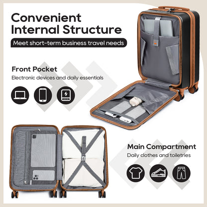 Joyway 3-Piece Front-Opening Carry-On Luggage Set