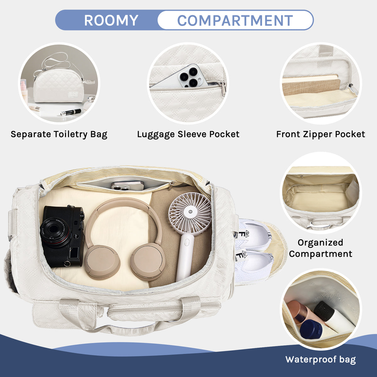 Bolsa de lona Joyway, bolsa de gimnasio plegable con bolsa para ropa mojada