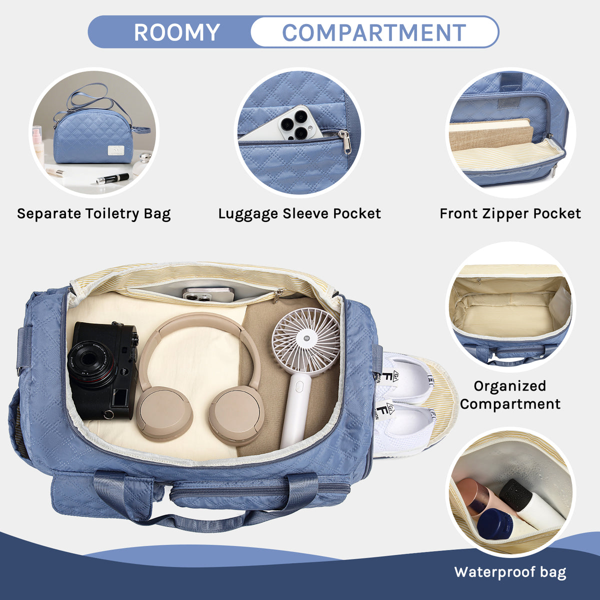 Bolsa de lona Joyway, bolsa de gimnasio plegable con bolsa para ropa mojada