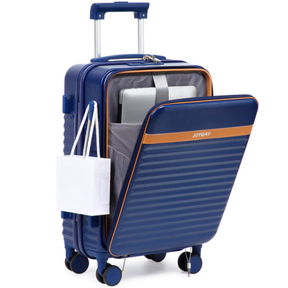 Joyway Maleta de Cabina de Apertura Frontal, Ganchos Laterales, Candado TSA, Ruedas Giratorias, Cremalleras YKK