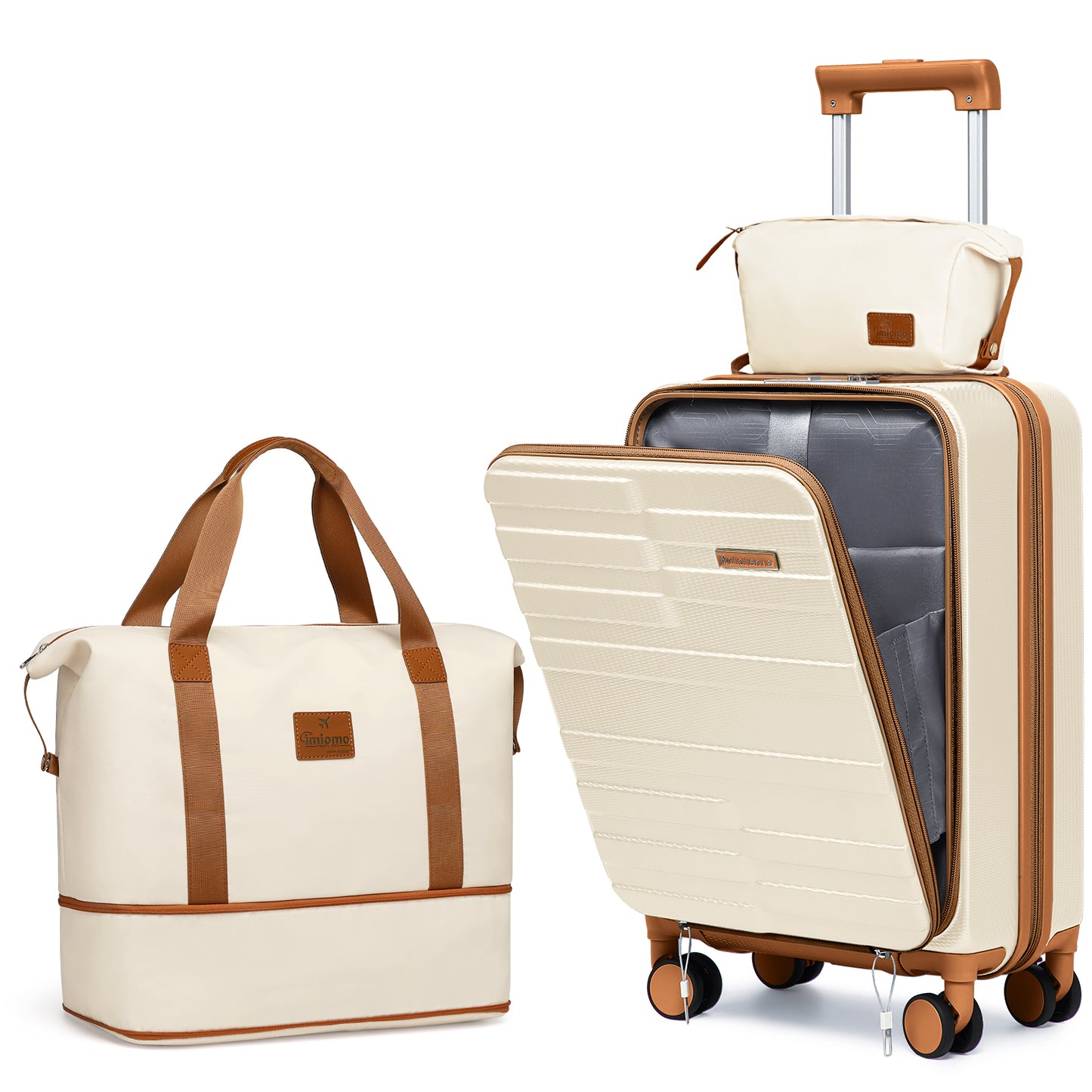 20-inch lightweight and durable ABS luggage set with three pieces, featuring silent universal wheels, shockproof design, making it an excellent travel companionTR021