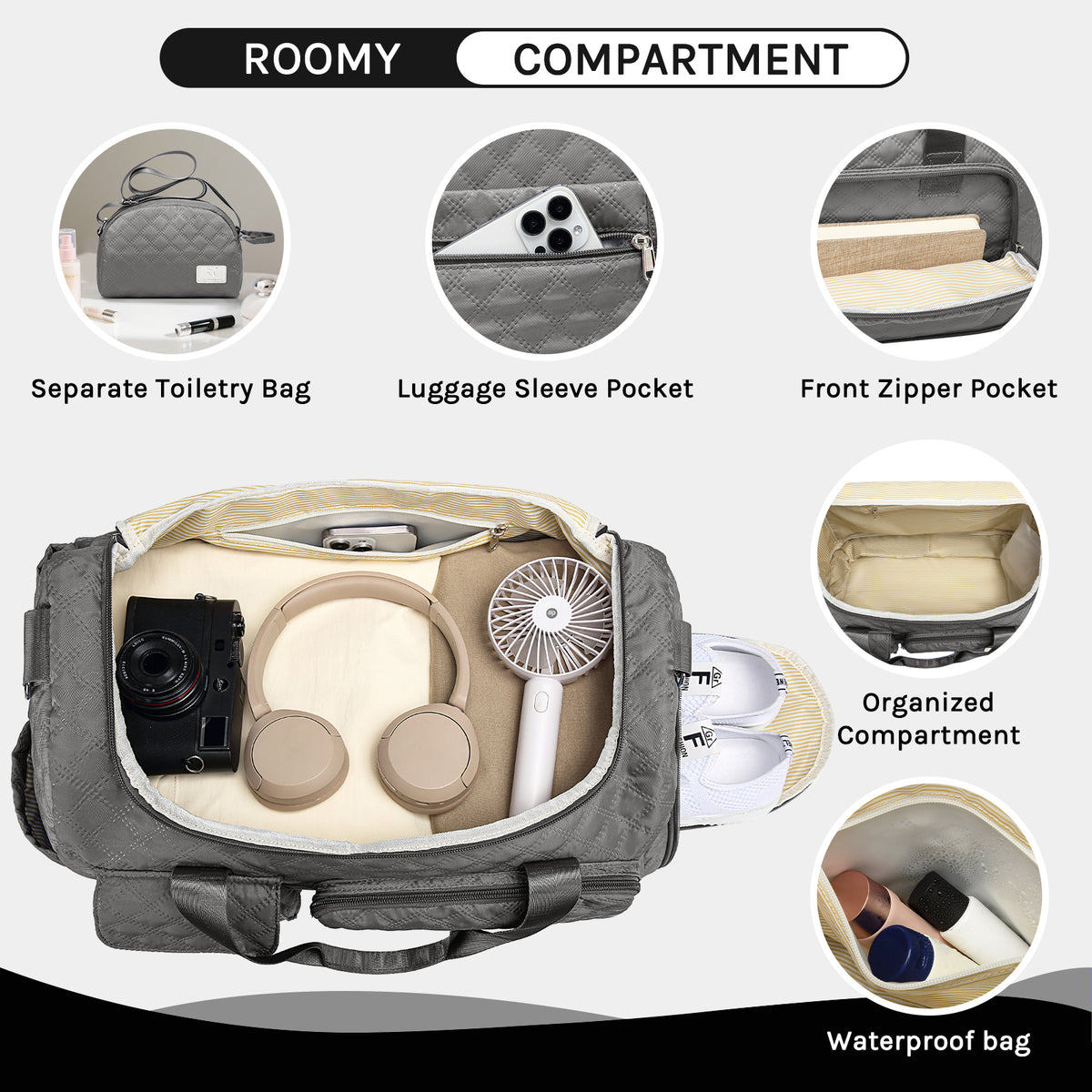 Bolsa de lona Joyway, bolsa de gimnasio plegable con bolsa para ropa mojada