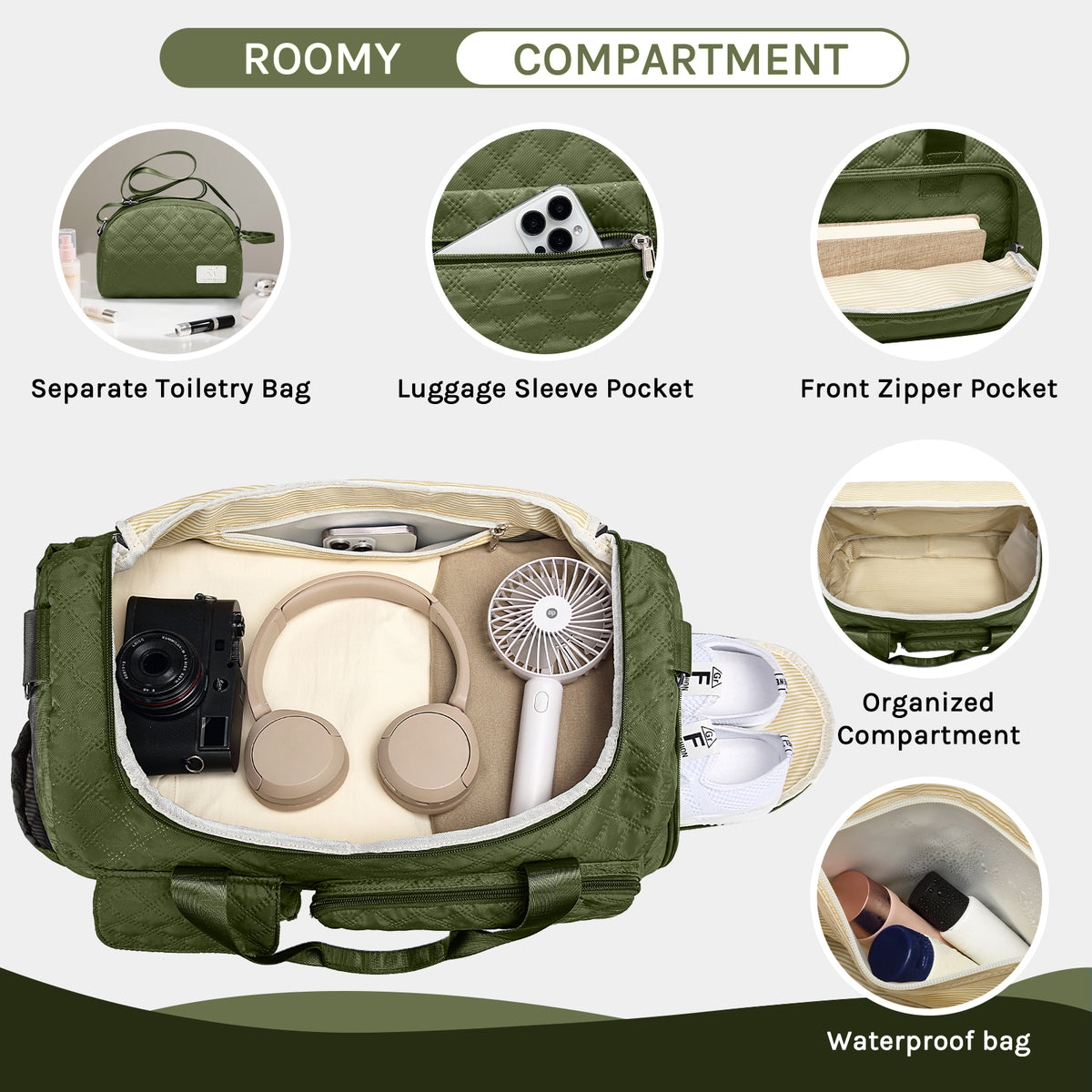 Bolsa de lona Joyway, bolsa de gimnasio plegable con bolsa para ropa mojada