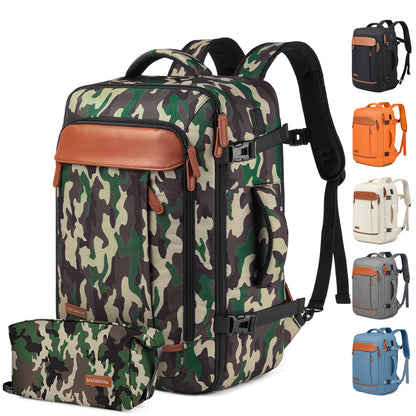 Melalenia 2PCS Mochila de viaje de mano impermeable aprobada por aerolíneas con bolsa de aseo, puerto USB, cómoda