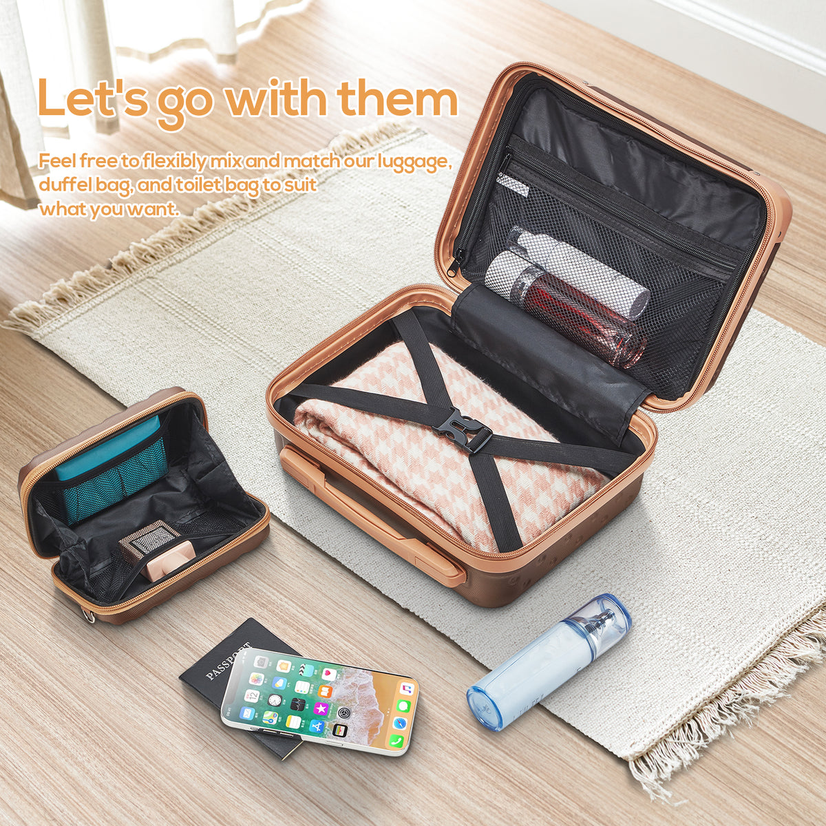 Interior of Joyway TR011 3-Piece Carry-On Luggage Set