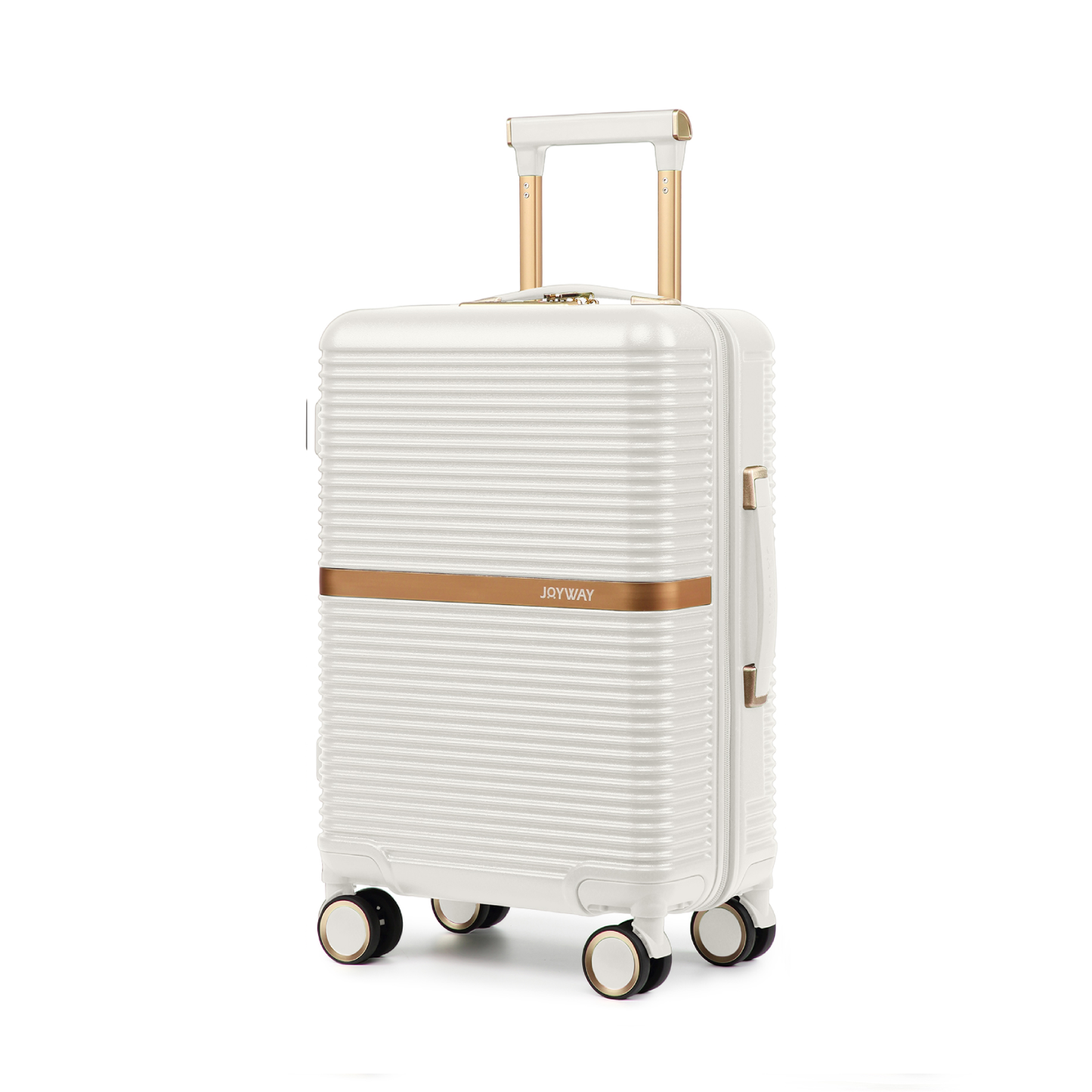 20-inch lightweight and durable ABS luggage , featuring silent universal wheels, shockproof design，as well as a cup holder function, making it an excellent travel companion PF001