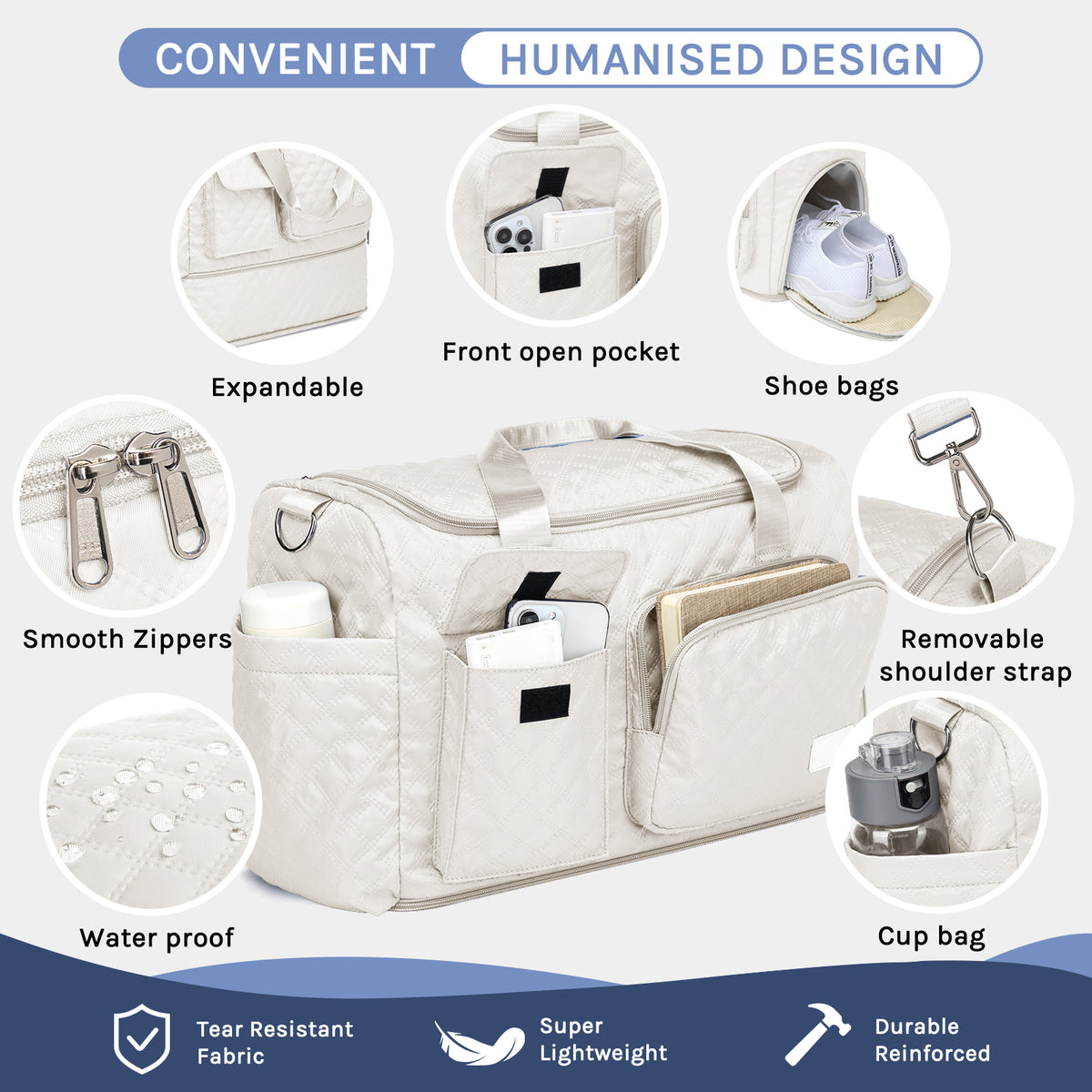 Bolsa de lona Joyway, bolsa de gimnasio plegable con bolsa para ropa mojada