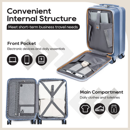 Joyway 3-Piece Front-Opening Carry-On Luggage Set