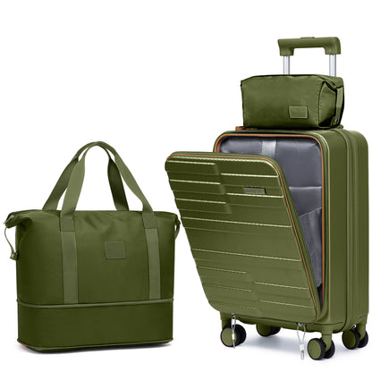 Joyway 3-Piece Front-Opening Carry-On Luggage Set