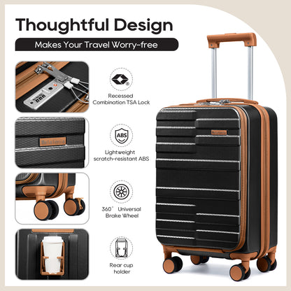 Joyway 3-Piece Front-Opening Carry-On Luggage Set