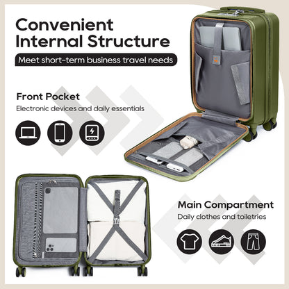 Joyway 3-Piece Front-Opening Carry-On Luggage Set