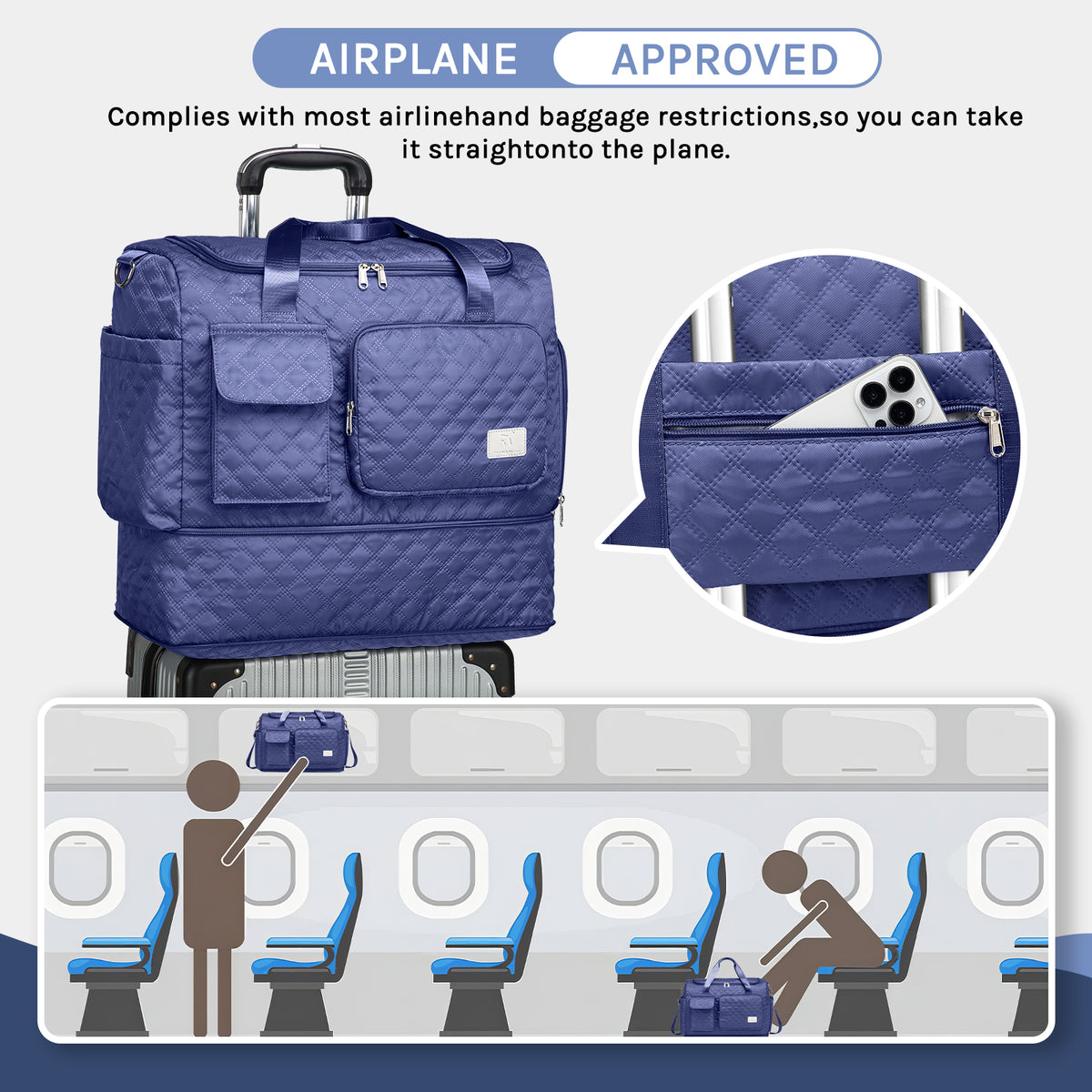 Bolsa de lona Joyway, bolsa de gimnasio plegable con bolsa para ropa mojada