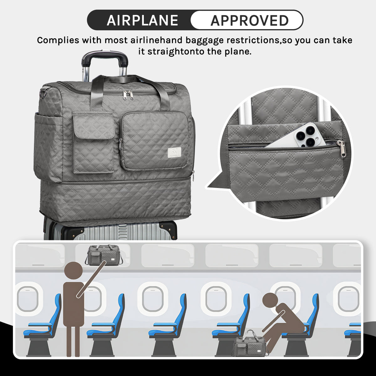 Bolsa de lona Joyway, bolsa de gimnasio plegable con bolsa para ropa mojada