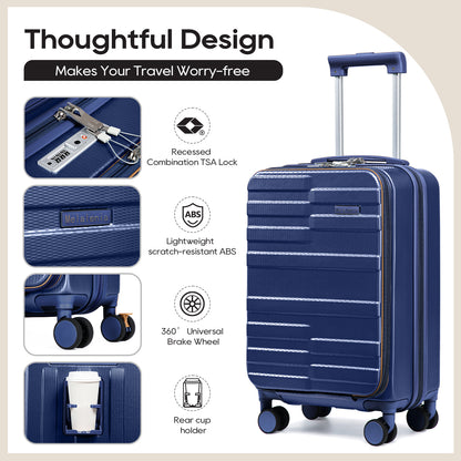 Joyway 3-Piece Front-Opening Carry-On Luggage Set