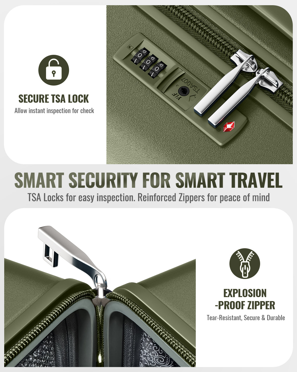 Joyway Luggage Sets 3 Piece with SpinnerWheels, Carry On Luggage 20In with PCHardshell, Lightweight Suitcase Set with TSALock and Pressure-resistant Frame, 20/24/28Inch PF003