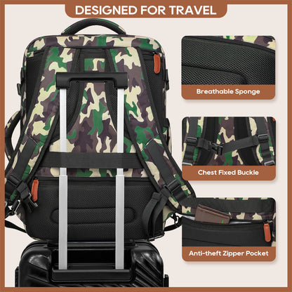 Melalenia 2PCS Mochila de viaje de mano impermeable aprobada por aerolíneas con bolsa de aseo, puerto USB, cómoda