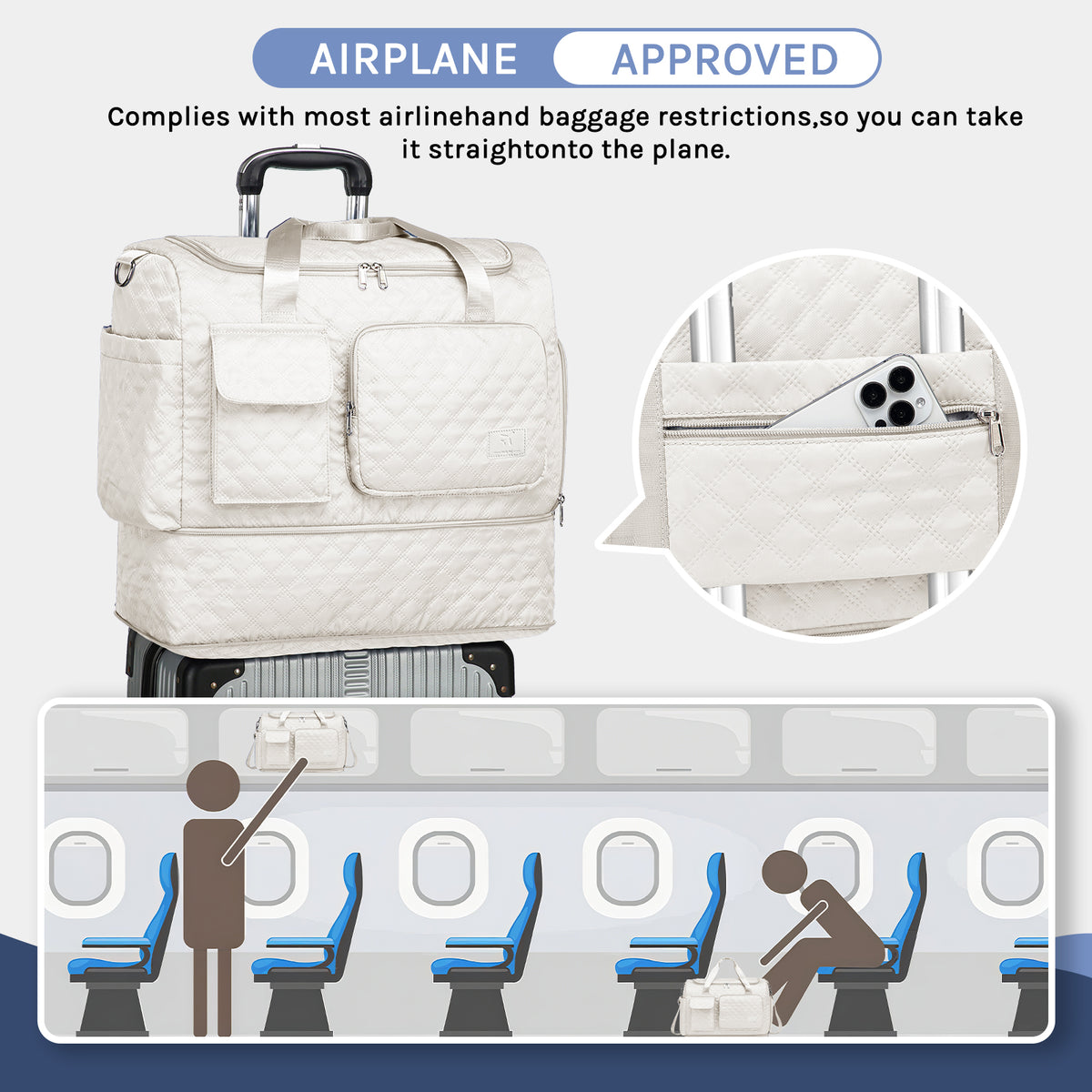 Bolsa de lona Joyway, bolsa de gimnasio plegable con bolsa para ropa mojada