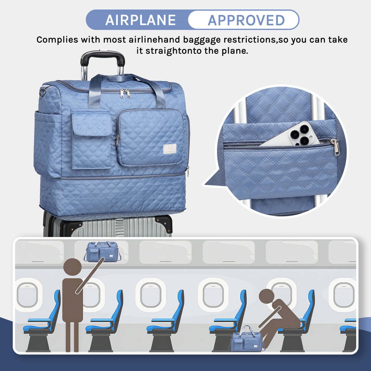 Bolsa de lona Joyway, bolsa de gimnasio plegable con bolsa para ropa mojada