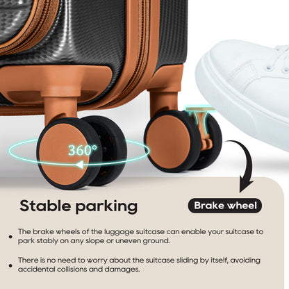 Joyway 3-Piece Front-Opening Carry-On Luggage Set