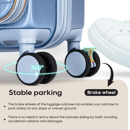 Joyway 3-Piece Front-Opening Carry-On Luggage Set