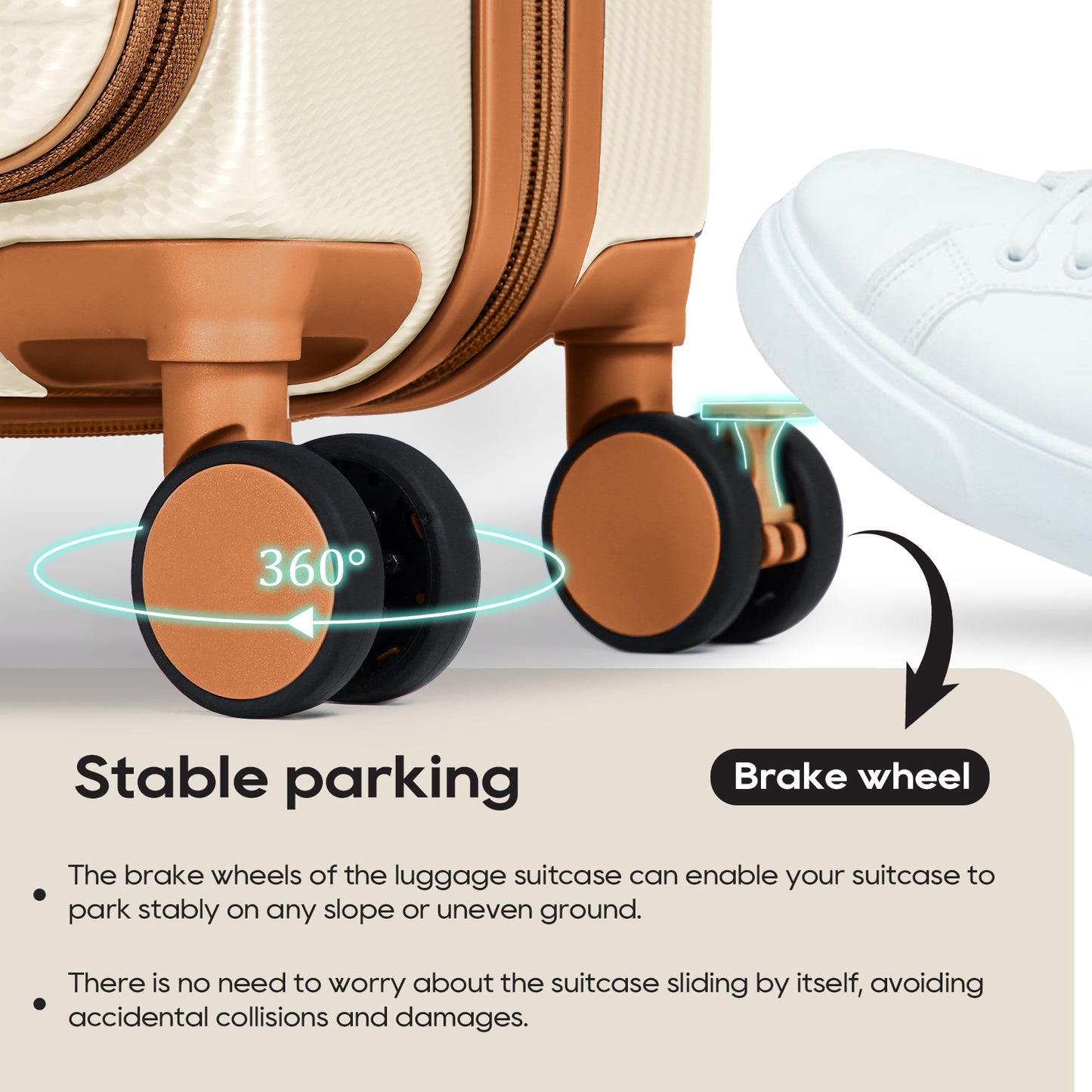 20-inch lightweight and durable ABS luggage set with three pieces, featuring silent universal wheels, shockproof design, making it an excellent travel companionTR021