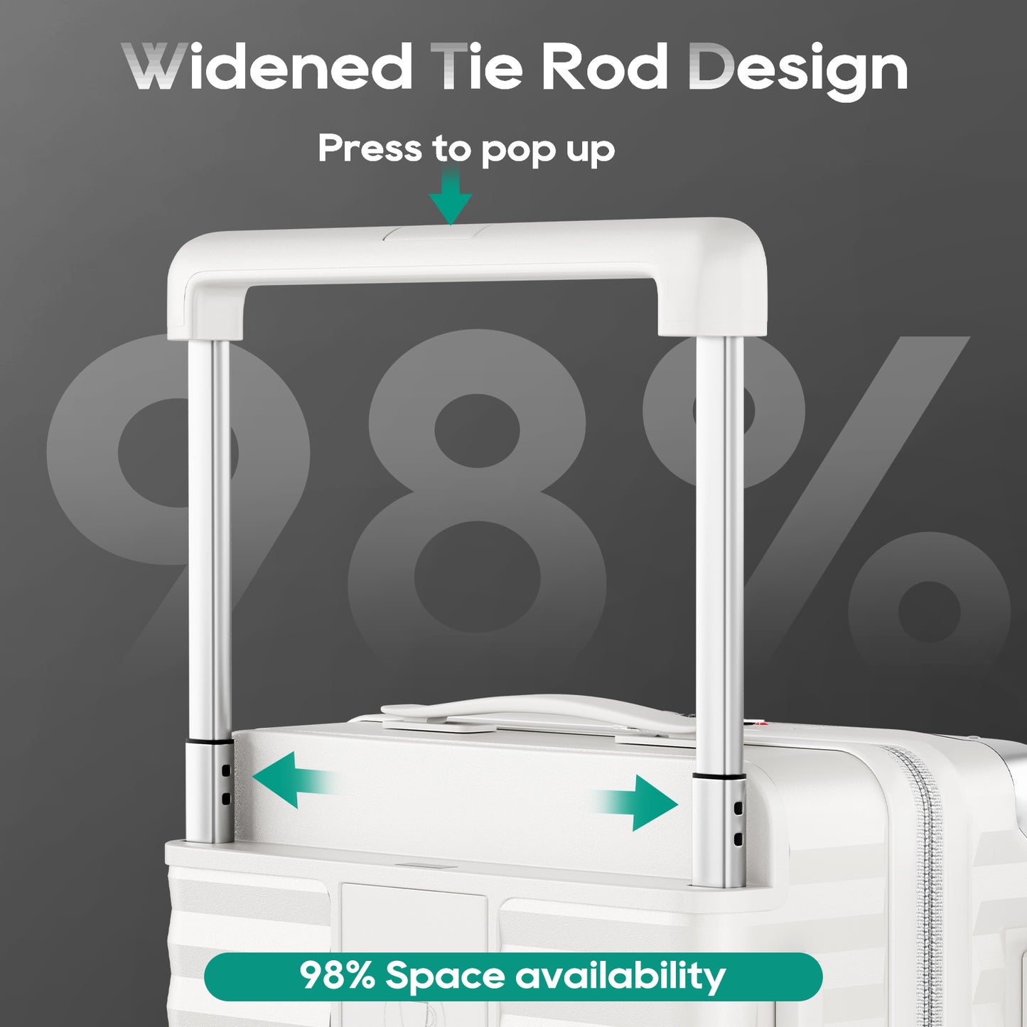Joyway Front Opening Cover Carry-on Luggage Side Hooks TSA Lock Spinner Wheels YKK Zippers，PC material TR017