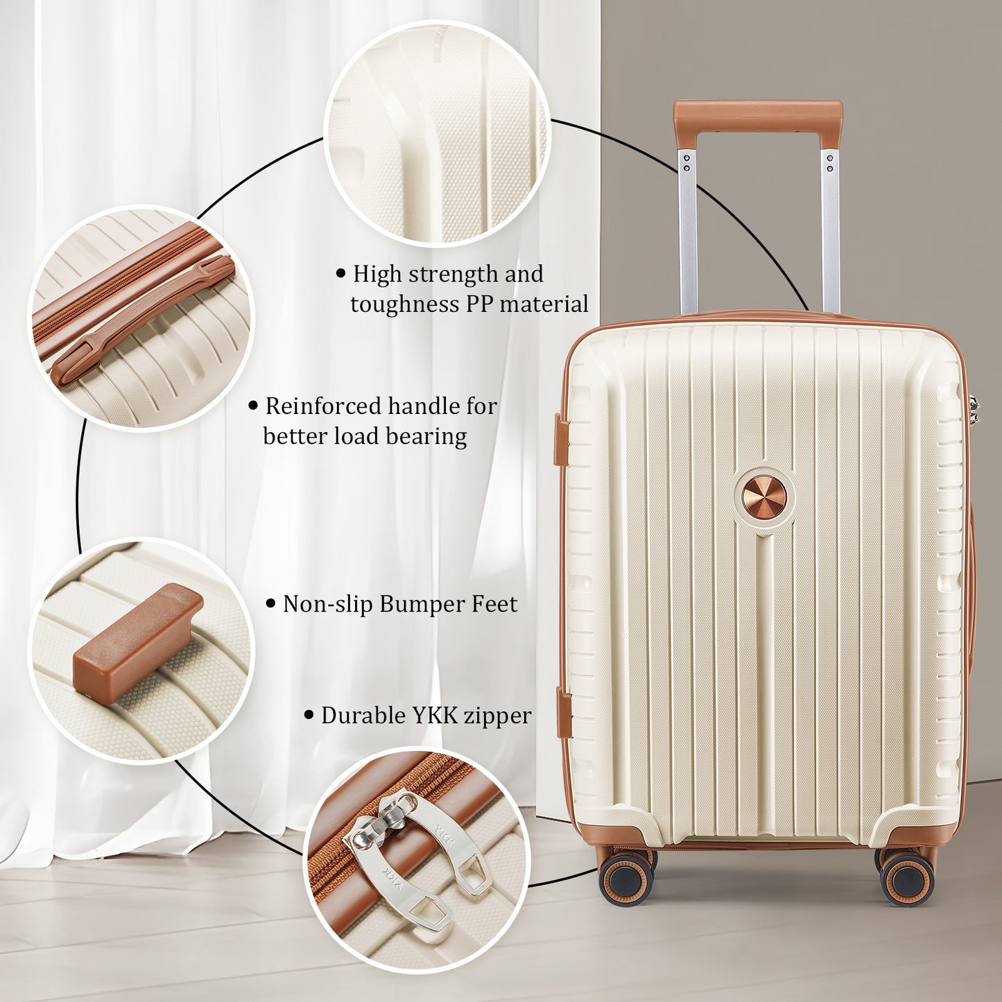 5 Piece Set 20/24/28 Inch Lightweight Hard Shell Luggage Set TR015