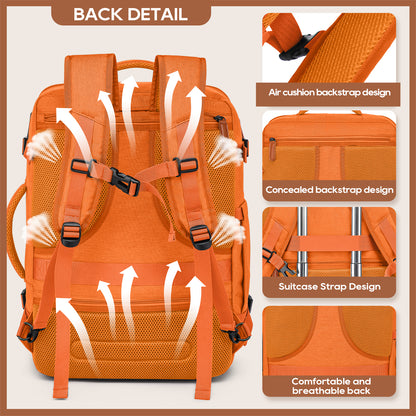 Melalenia 2PCS Mochila de viaje de mano impermeable aprobada por aerolíneas con bolsa de aseo, puerto USB, cómoda