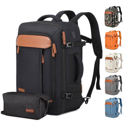 Melalenia 2PCS Mochila de viaje de mano impermeable aprobada por aerolíneas con bolsa de aseo, puerto USB, cómoda