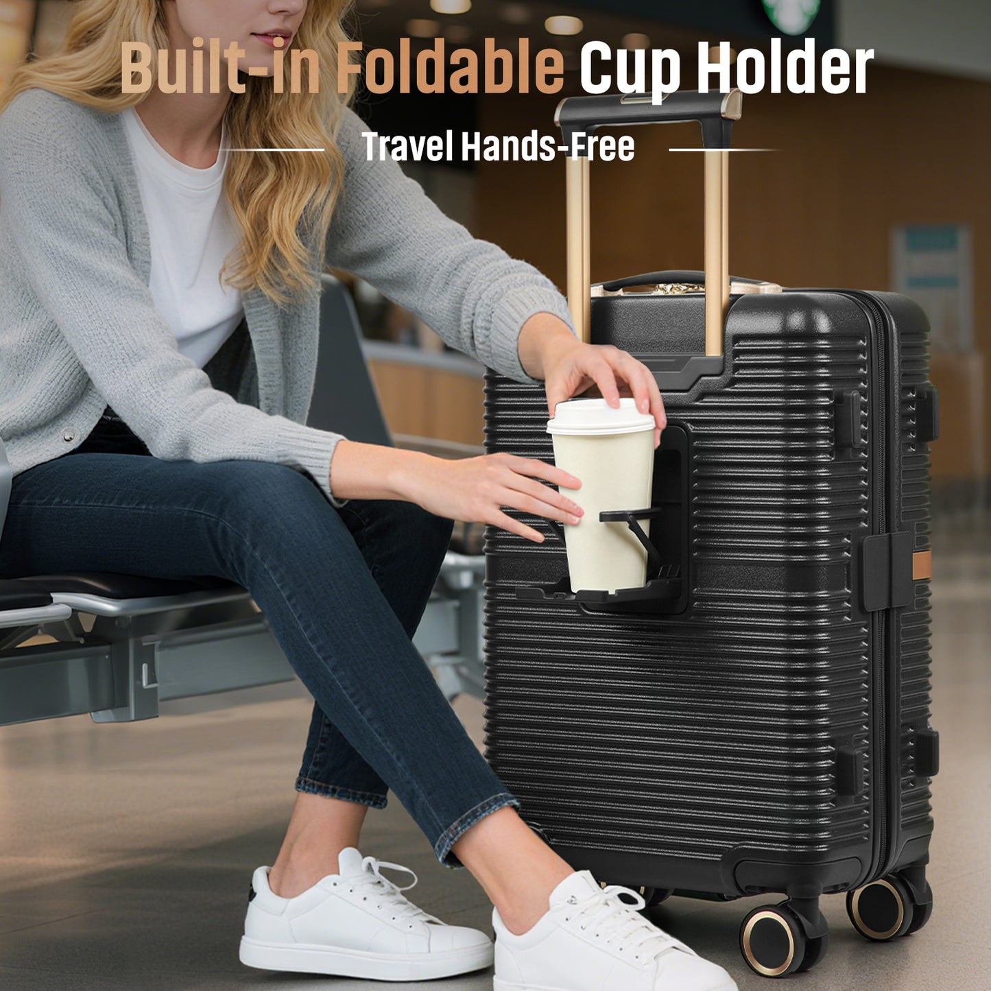 Joyway 3 Piece Luggage Set (20/24/28 Inch) – Lightweight ABS Hardshell Suitcases, Spinner Wheels, TSA Lock, Durable Travel Luggage PF001