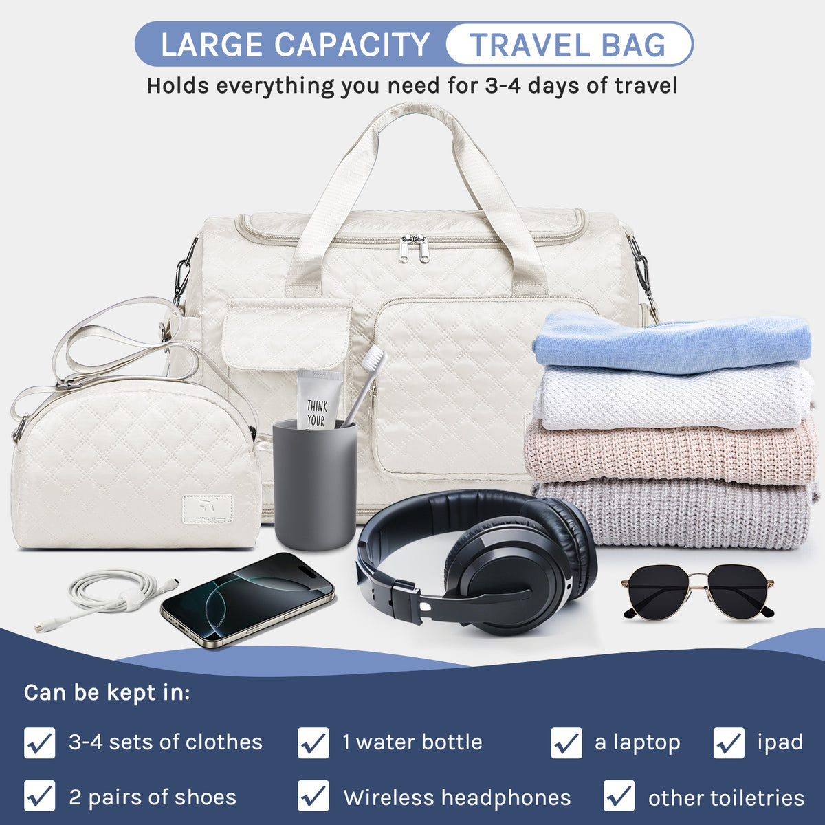 Bolsa de lona Joyway, bolsa de gimnasio plegable con bolsa para ropa mojada