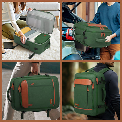Melalenia 2PCS Mochila de viaje de mano impermeable aprobada por aerolíneas con bolsa de aseo, puerto USB, cómoda