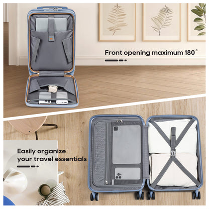 Joyway 3-Piece Front-Opening Carry-On Luggage Set