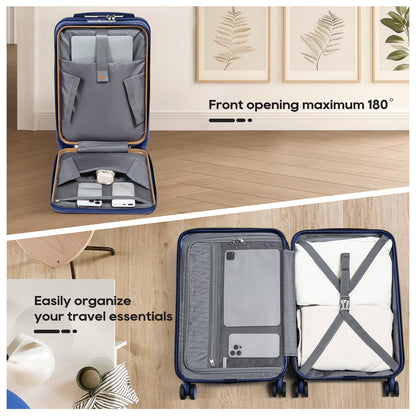 Joyway 3-Piece Front-Opening Carry-On Luggage Set