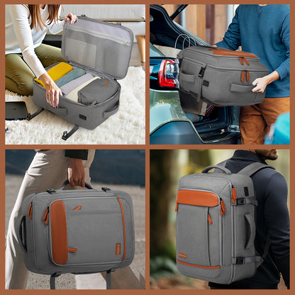 Melalenia 2PCS Mochila de viaje de mano impermeable aprobada por aerolíneas con bolsa de aseo, puerto USB, cómoda