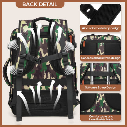 Melalenia 2PCS Mochila de viaje de mano impermeable aprobada por aerolíneas con bolsa de aseo, puerto USB, cómoda