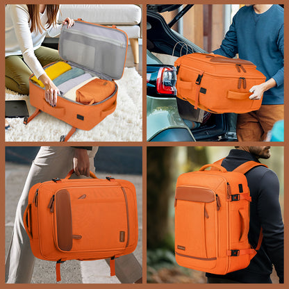 Melalenia 2PCS Mochila de viaje de mano impermeable aprobada por aerolíneas con bolsa de aseo, puerto USB, cómoda