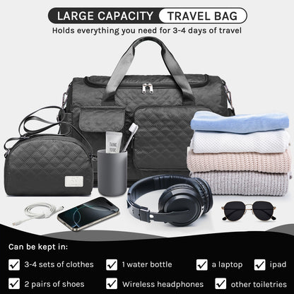 Joyway Duffle Bag, Foldable Gym Bag with Wet Bag