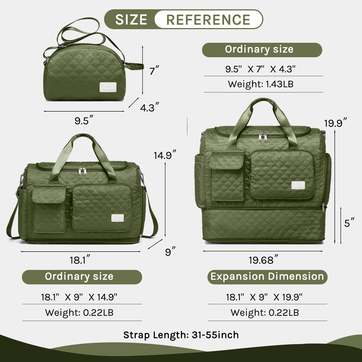 Bolsa de lona Joyway, bolsa de gimnasio plegable con bolsa para ropa mojada