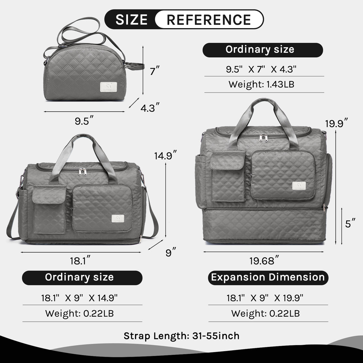 Bolsa de lona Joyway, bolsa de gimnasio plegable con bolsa para ropa mojada